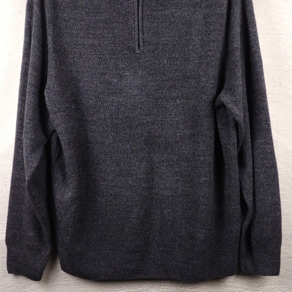 Dockers Dark Grey Mock Neck 3/4 Zip Long Sleeve Lightweight Pullover Sweater - Picture 3 of 8